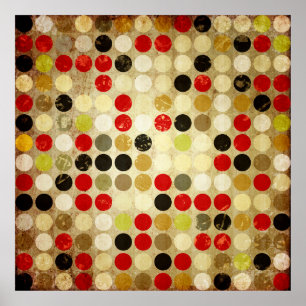 grunge paper background with coloured circles patt poster