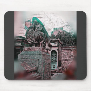 Grunge Paris Grave Mouse Pad