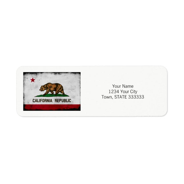 Grunge Patriotic California State Flag (Front)