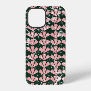 grunge pattern background, hearts, flower, pink. T iPhone 12 Case