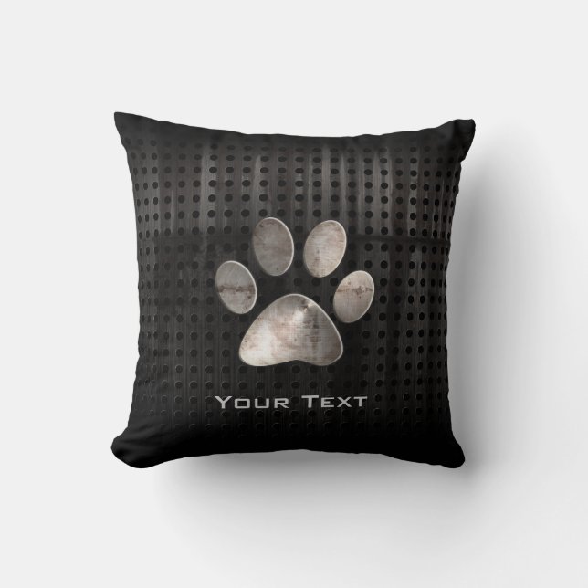 Grunge Paw Print Cushion (Front)