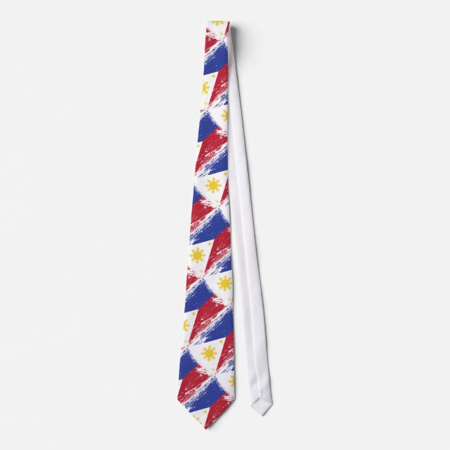 Grunge Philippines Flag Tie (Front)