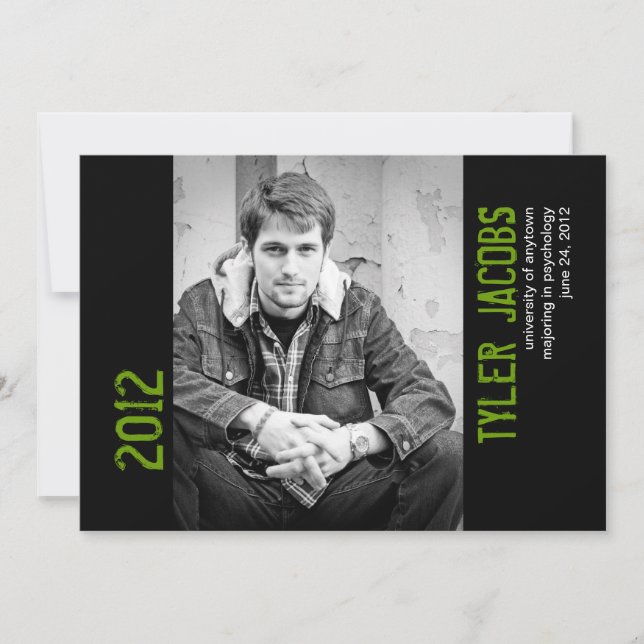 Grunge Photo Graduation Announcement (Front)