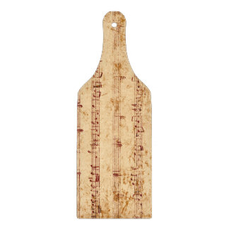 Grunge piano notes music sheet cutting board