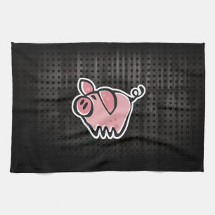Grunge Pig Tea Towel