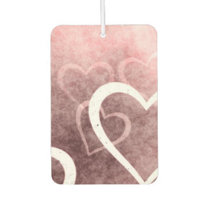GRunge Pink and white hearts Car Air Freshener