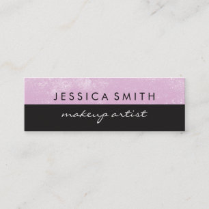 Grunge Pink Black Two Tone Mini Business Card