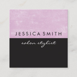 Grunge Pink Black Two Tone Square Business Card