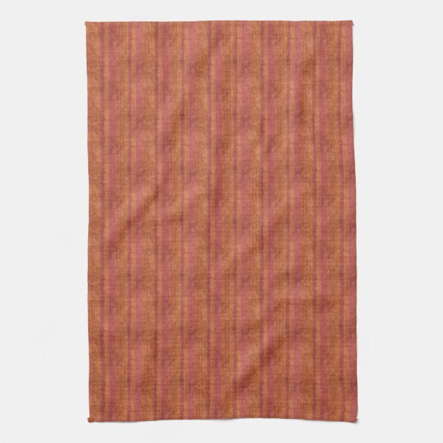 Grunge Pink Stripes With Yellow Tea Towel (Vertical)