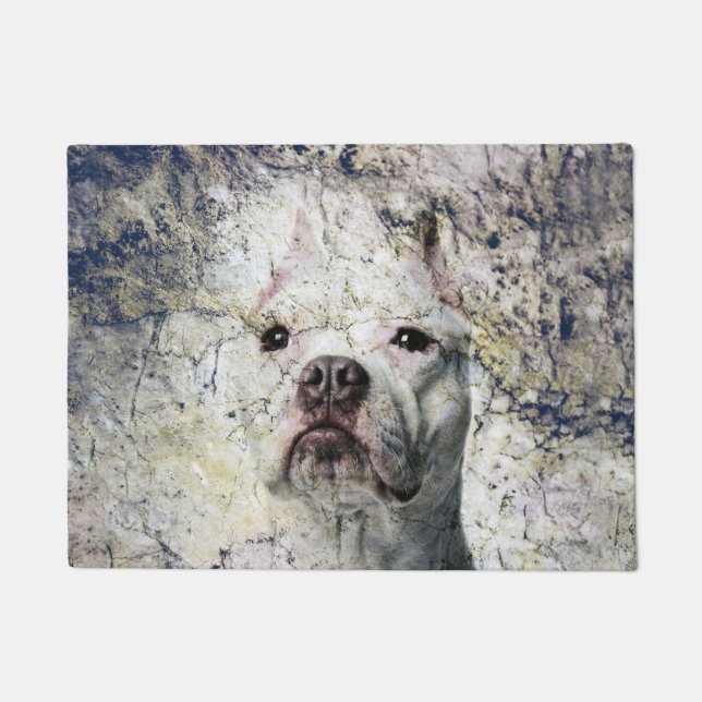Grunge Pitbull terrier Doormat (Front)