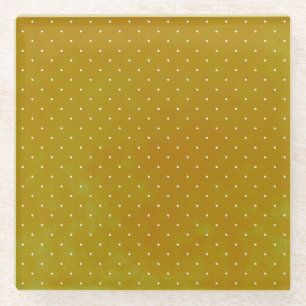 Grunge polka dot: watercolor background glass coaster
