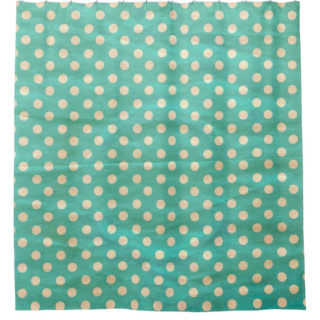 Grunge polka dots seamless pattern shower curtain (Front)