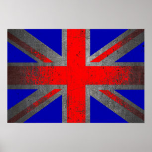 Grunge pop art United Kingdom flag poster