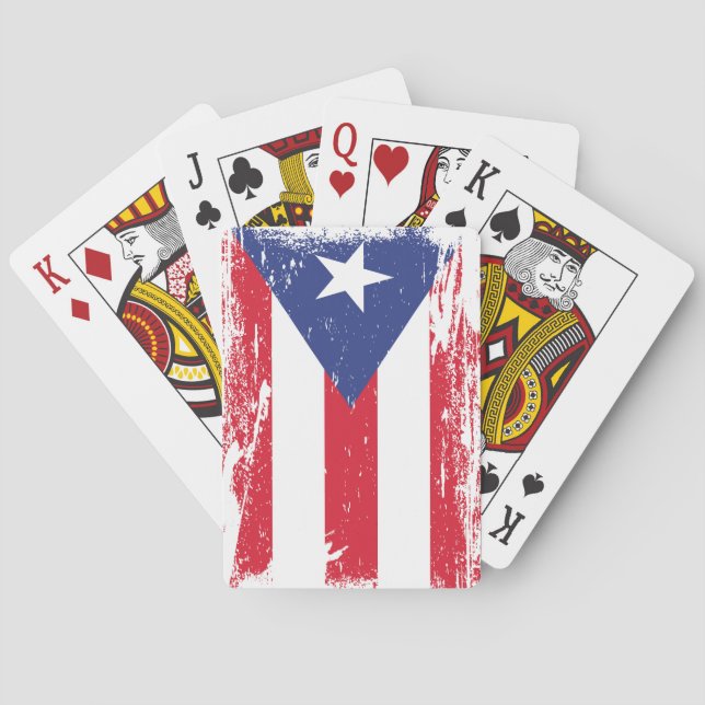 Grunge Puerto Rico Flag Playing Cards (Back)