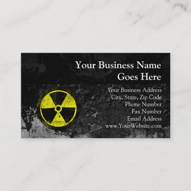 Grunge Radioactive Symbol Business Card (Front)