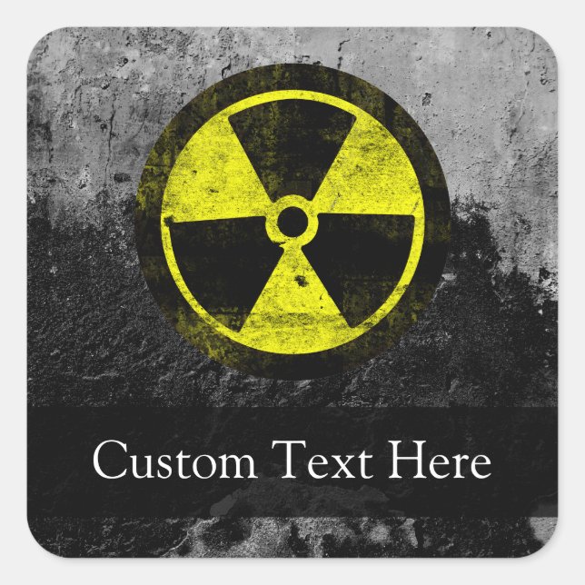 Grunge Radioactive Symbol Square Sticker (Front)