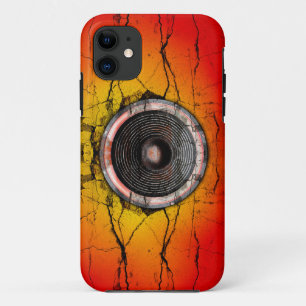 Grunge red and orange music speaker Case-Mate iPhone case