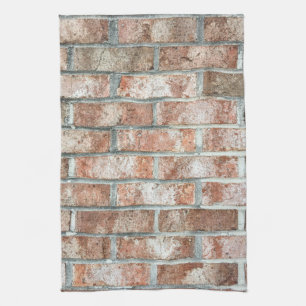 Grunge Red Brick Wall Brown Bricks Background Tan Tea Towel