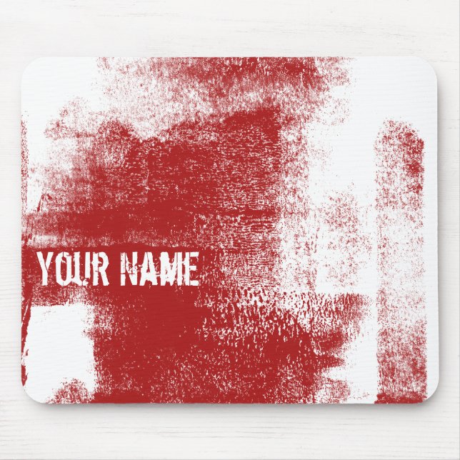 Grunge Red Paint Mouse Pad (Front)
