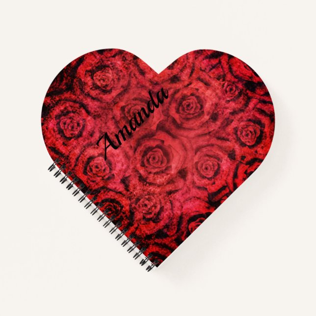 Grunge, red roses notebook (Front)