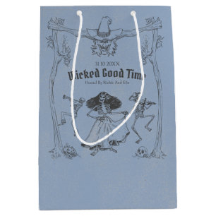 Grunge Retro Black Halloween Party Medium Gift Bag