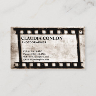Grunge Retro Film Movie Maker/Director Business Card