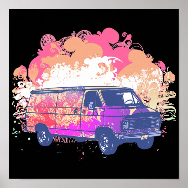 grunge retro hippie van poster (Front)