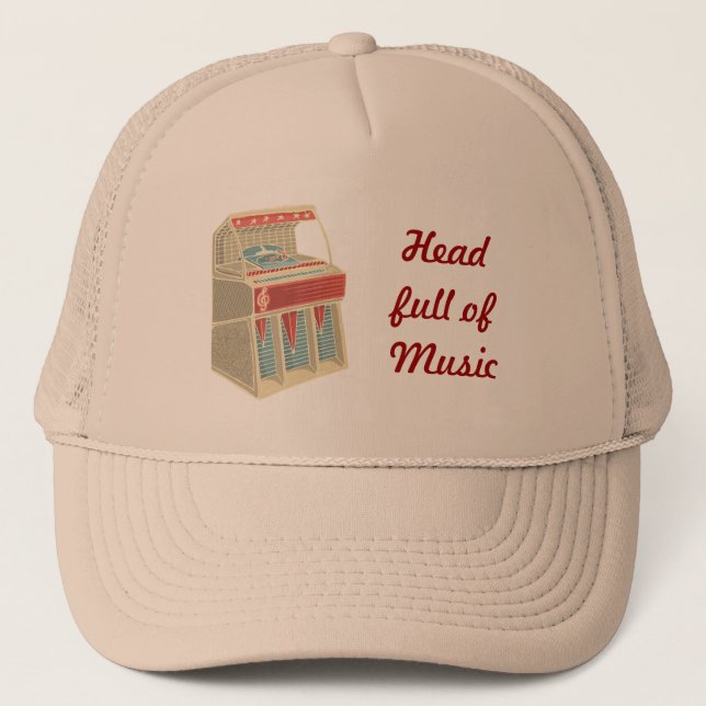 Grunge Retro Jukebox Trucker Hat (Front)