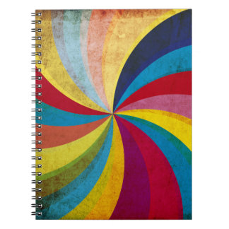 Grunge retro paper, colourful swirl background. notebook