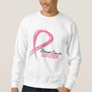 Grunge Ribbon Breast Cancer Survivor Sweatshirt