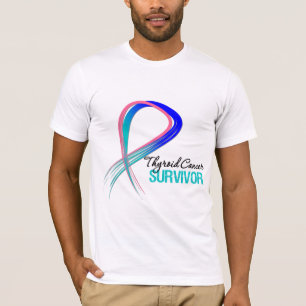 Grunge Ribbon Thyroid Cancer Survivor T-Shirt