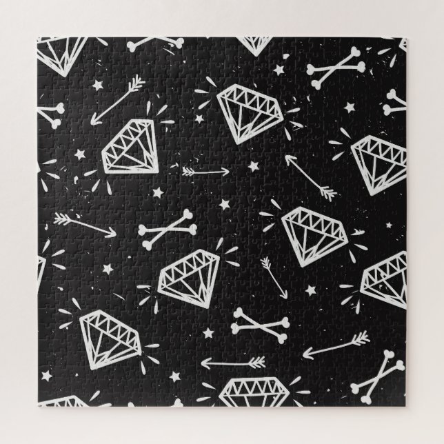 Grunge rock: diamonds, bones pattern. jigsaw puzzle (Vertical)