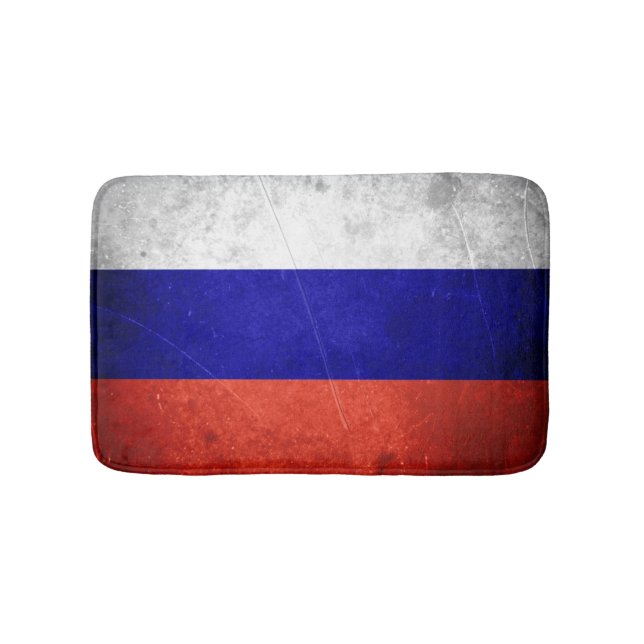 Grunge Russian Flag Bath Mat (Front)