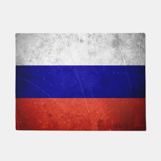 Grunge Russian Flag Doormat (Front)