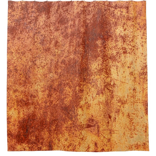 Grunge rusted metal texture, rust and oxidised met shower curtain (Front)