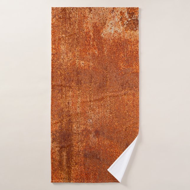 Grunge rusted metal texture. Rusty corrosion and o Bath Towel (Bath Towel)