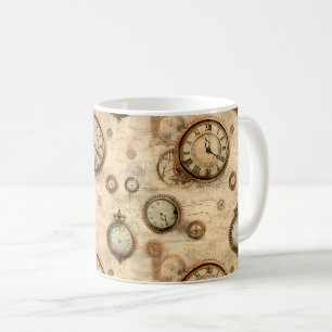 Grunge Rustic Steampunk Clock (6) Coffee Mug