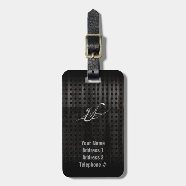 Grunge Saxophone Luggage Tag (Front Vertical)