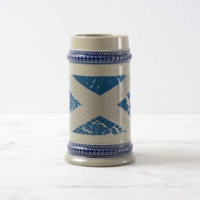 Grunge Scottish Flag Beer Stein (Center)