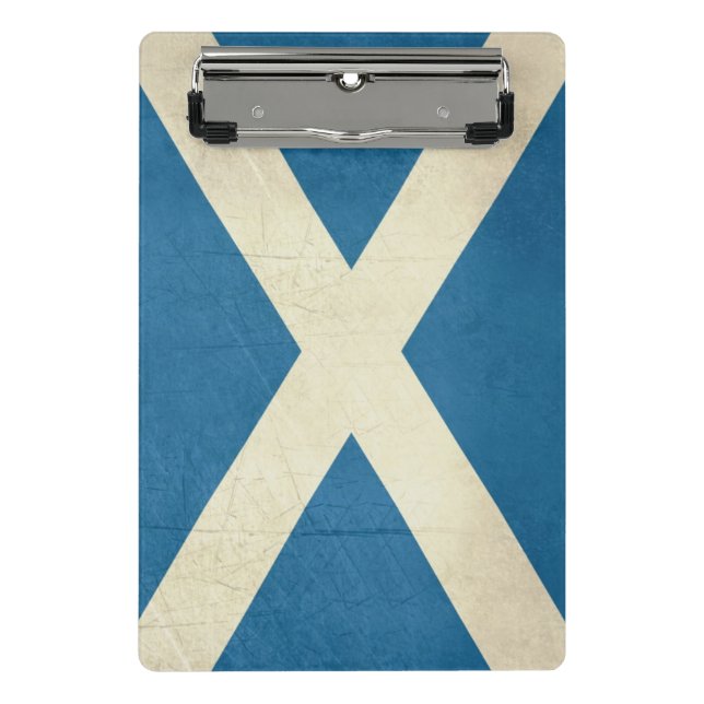 Grunge Scottish Flag Illustration Mini Clipboard (Front)