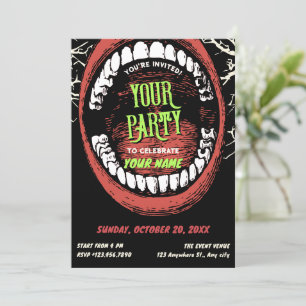 Grunge scream art invitation