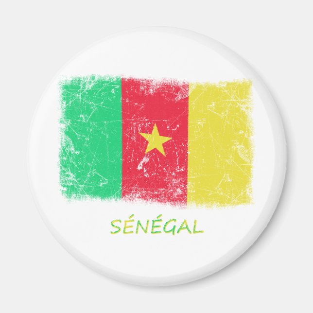 Grunge Senegal Flag Magnet (Front)