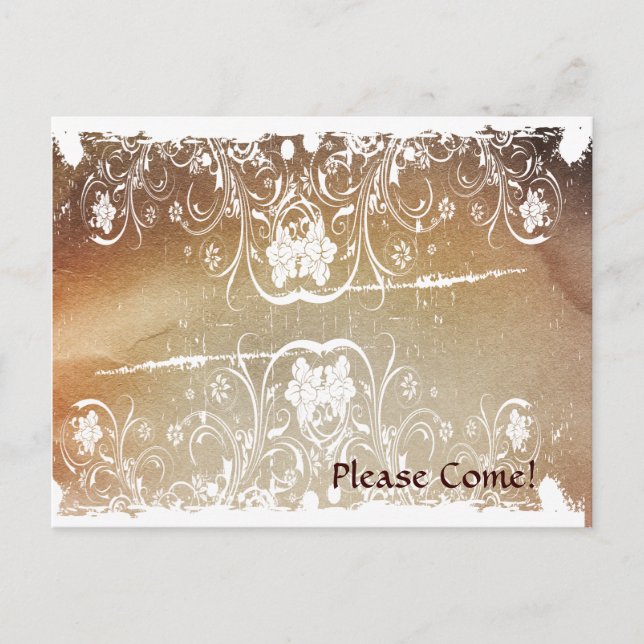 Grunge Shabby Chic Invitation (Front)