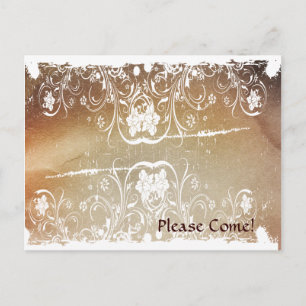 Grunge Shabby Chic Invitation Postcard