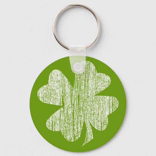 Grunge Shamrock Key Ring (Front)