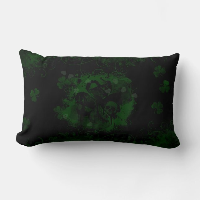 Grunge Shamrock Lumbar Cushion (Front)