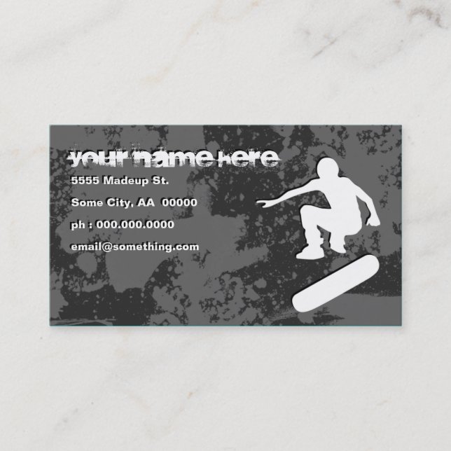 grunge skateboarding business card (Front)