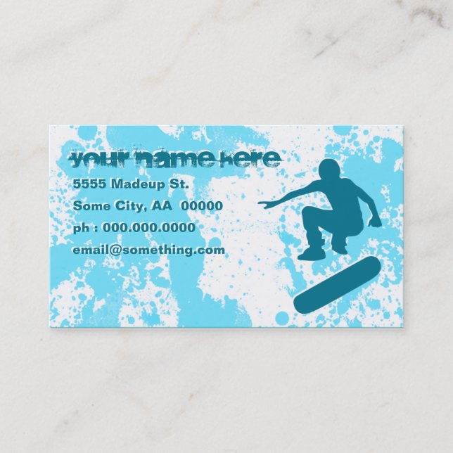 grunge skateboarding business card (Front)