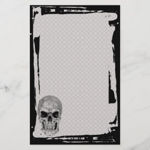 Grunge Skull Chain Link Fence Goth Stationery