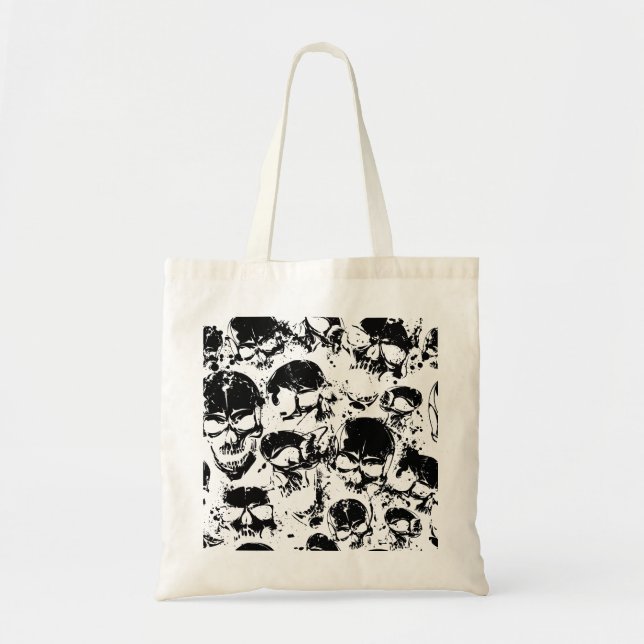 grunge skulls print tote bag (Front)
